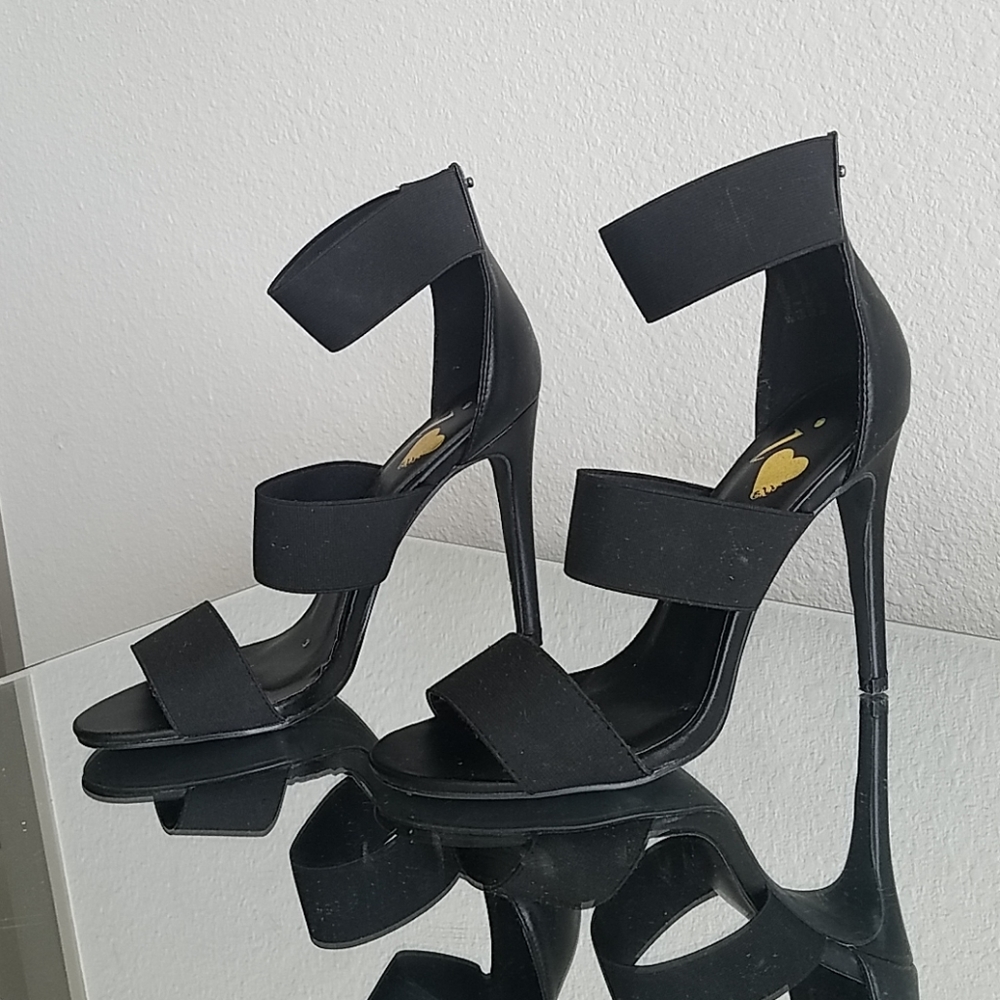 Black strappy heels